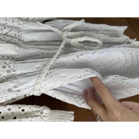 Misa Los Angeles The Joanna Cotton Eyelet Romper in White Women’s size Medium - Picture 5 of 15